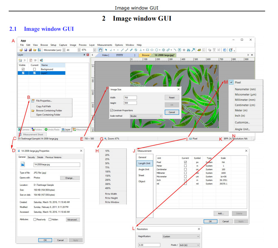 microscope camera measure software 