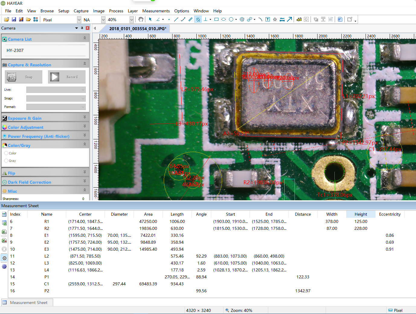 HAYEAR industrial microscope camera measure software 