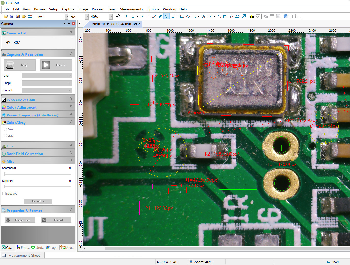 HAYEAR industrial microscope camera measure software 