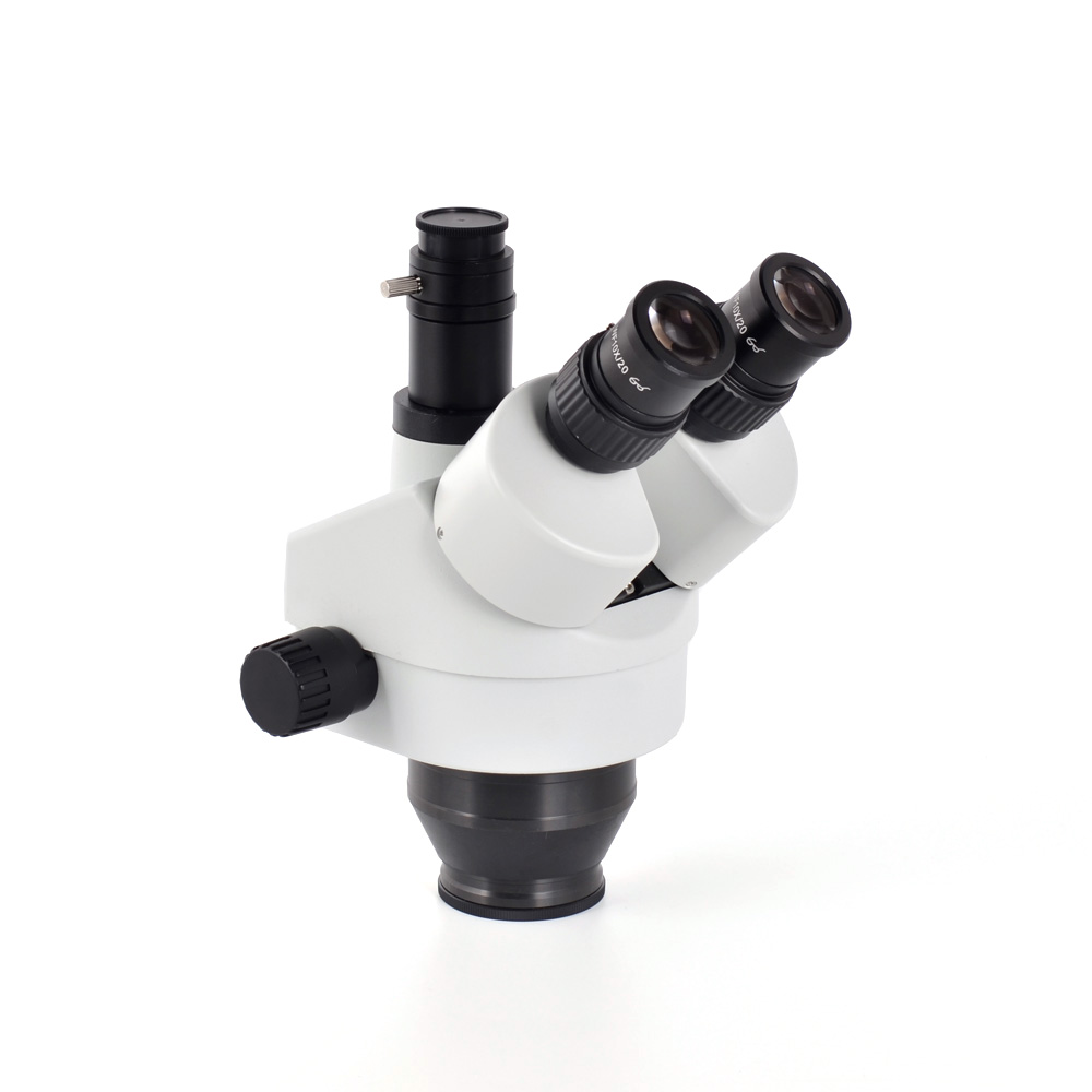 Simul-focal 7X-45X Trinocular Zoom Stereo Microscope Head Simul-focal Industrial Microscope WF10X 20mm Eyepiece Lens