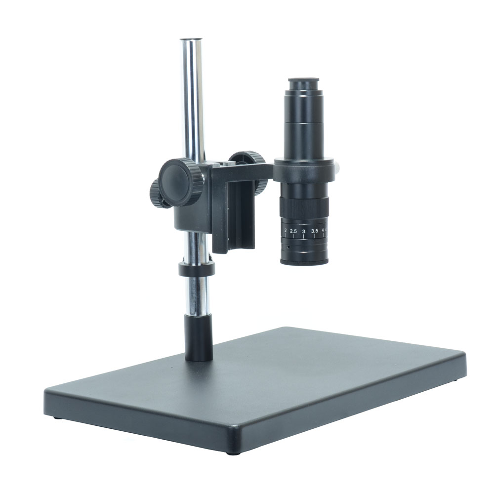 Industrial Microscope Camera Table Stand 50mm Gear Ring Holder 180X Zoom C-mount Lens XDS-10A-180X