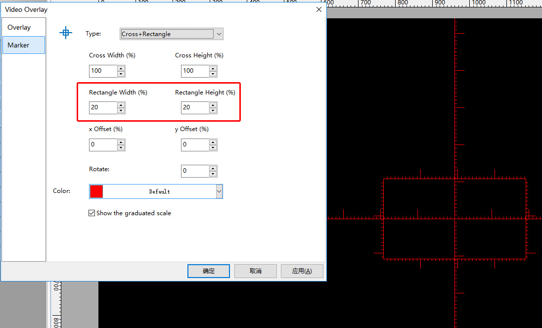 How to set cross hair on HAYEAR measure software?