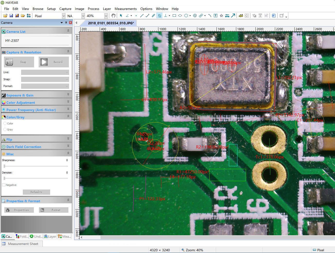 HAYEAR industrial microscope camera measure software