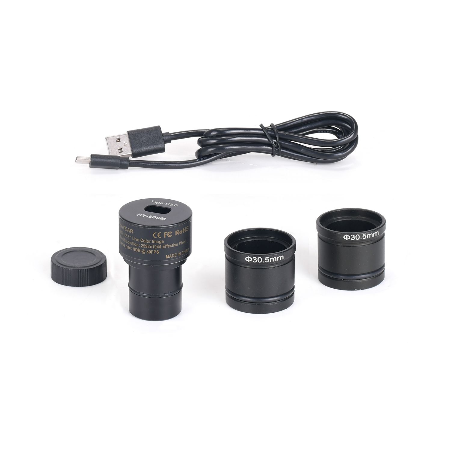 5MP Digital Microscope Eyepiece Camera Type-C USB Connection 23.2mm for Biological Microscope