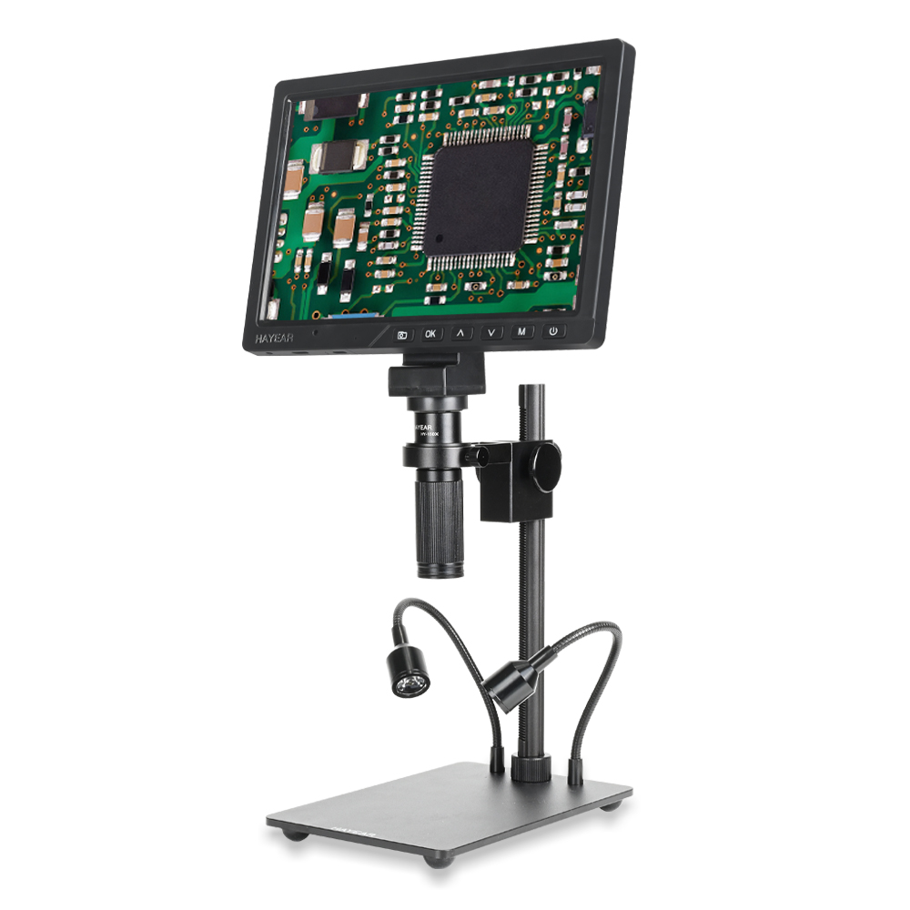 HAYEAR 10.1 Inch HDMI LCD Digital Microscope Set 16MP Microscope with Screen for  Soldering