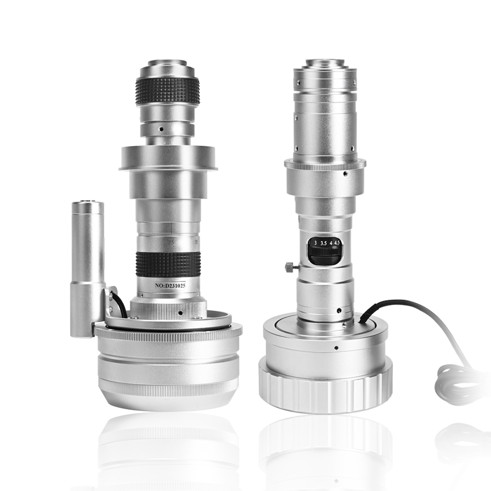 0.7X-5X Industrial Three Dimensional 3D Stereoscopic Stereo Microscope C-Mount Zoom Lens with LED Light to HDMI Video Camera