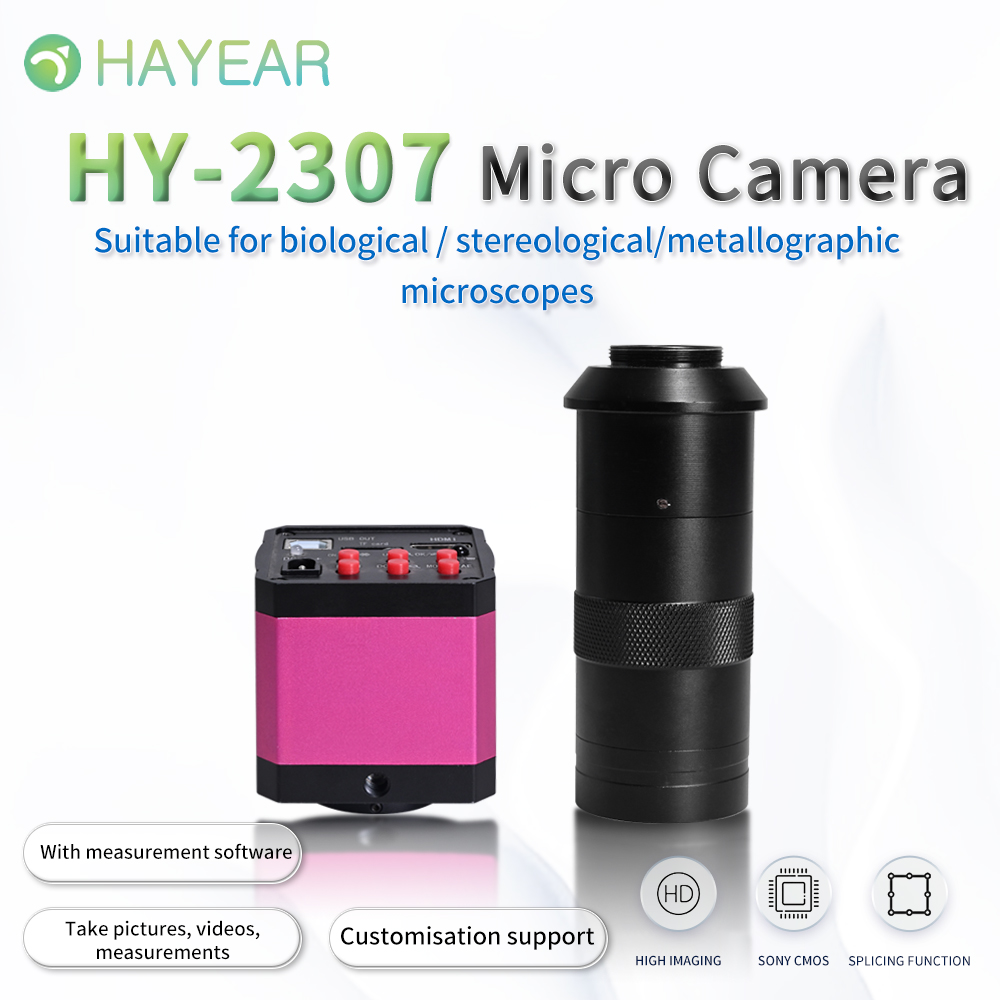 HAYEAR 14MP HDMI USB Industry Microscope Camera TF Video Recorder + 100X C-mount Lens