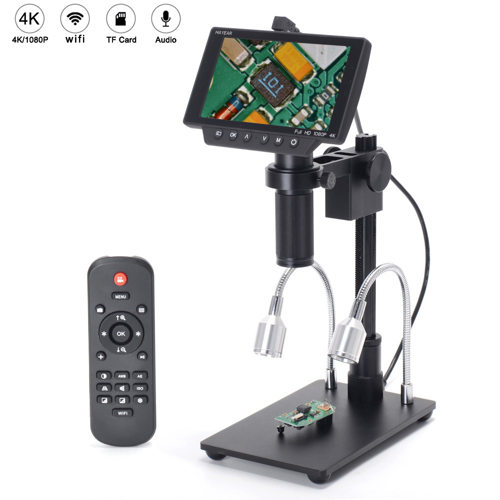 HAYEAR 5.1 inch Screen 16MP 4K 1080P 60FPS HDMI USB & WIFI Digital Microscope Camera 150X C-mount Lens with IMX SONY Sensor HY-1070