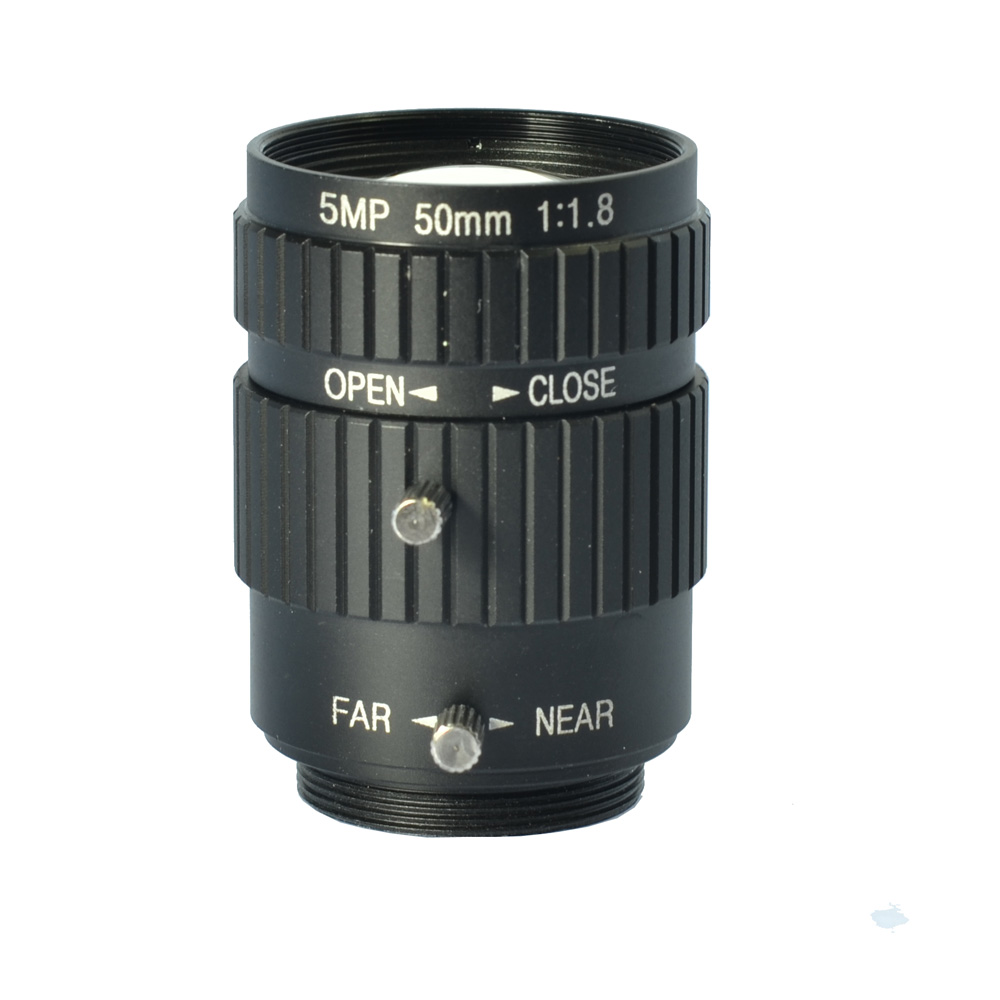 5.0MP 50mm Fixed Focus Manual Zoom Lens CS Mount CCTV Lens for CCTV Camera Industrial Microscope Manual Iris Lens HY-L500P