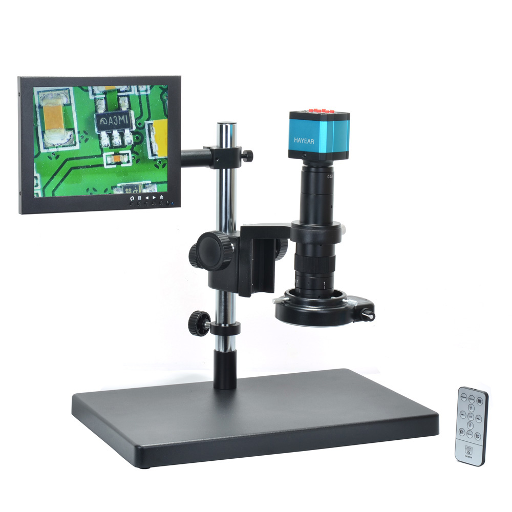 16MP HDMI USB Digital Industry Video Microscope Camera+Big Boom Stand Universal Bracket+8" inch LCD Monitor+180X C-MOUNT Lens