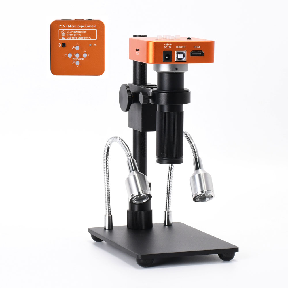 HAYEAR Full Set 21MP 2K 1080P 60FPS Full HD HDMI USB C-mount Electronic Industry Microscope Camera Kit for PCB Repair Portable