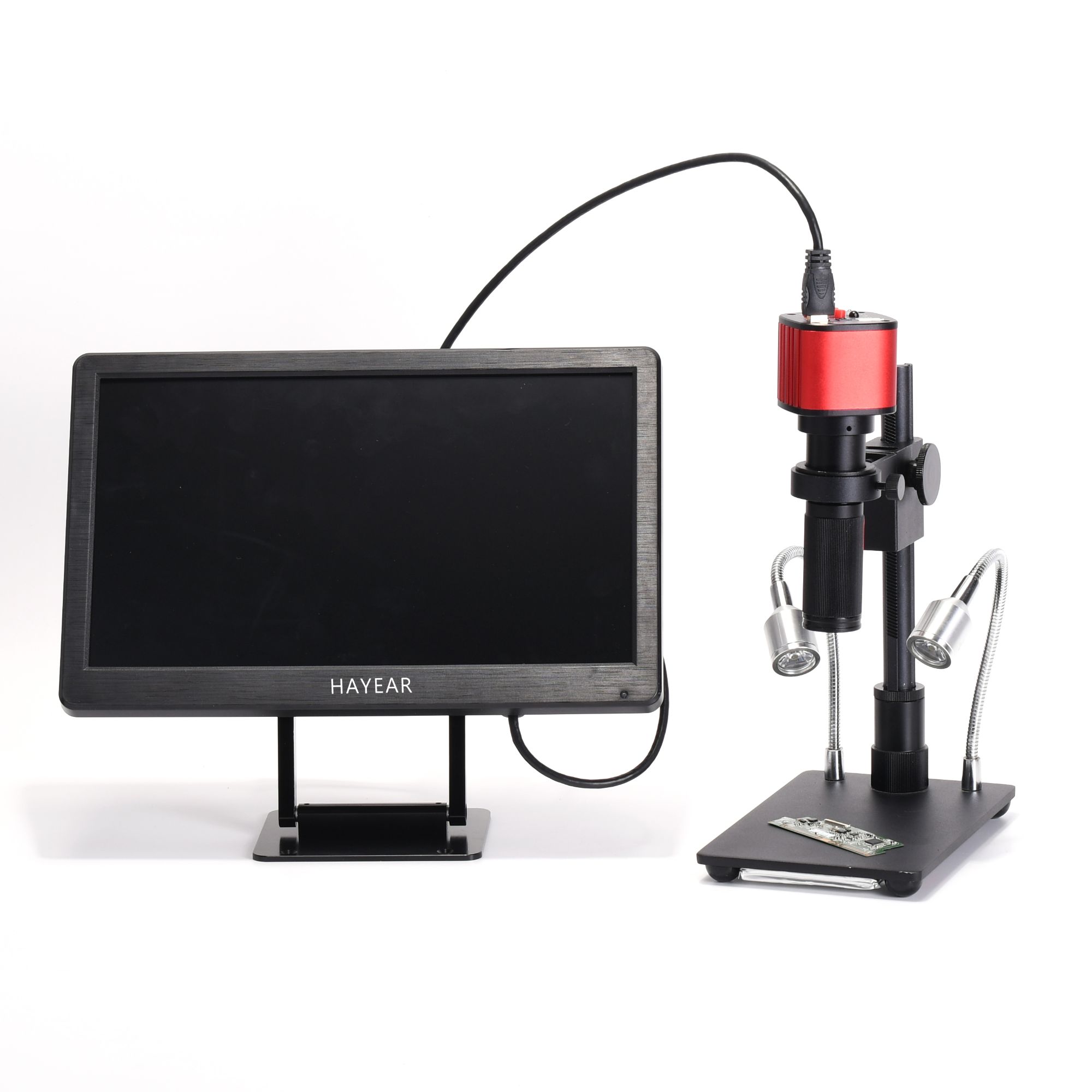 16MP HDMI Camera Set 150X C-mount Lens LED Illumination Adjustable 11.6 Inch Monitor Display