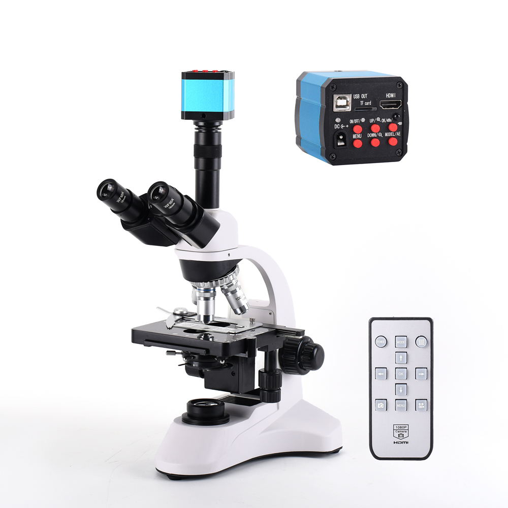 Trinocular Biology Microscope for School Lab Sience Education+ HDMI HD Microscope Camera Tv