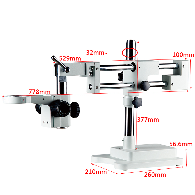 Split Simul-Focal Microscope Double Boom Stand Trinocular Stereo Zoom Microscope