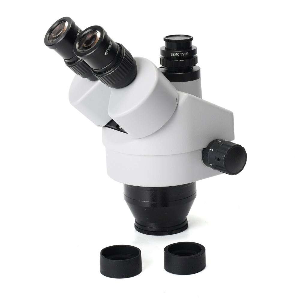 Simul-focal 7X-45X Trinocular Zoom Stereo Microscope Head Simul-focal Industrial Microscope WF10X 20mm Eyepiece Lens